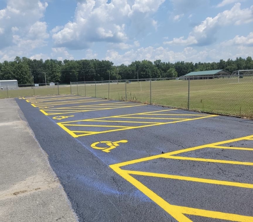 ADA compliant vehicle parking spaces and access aisles are located on the North West parking lot at corner of Shoemaker and 20th Street.